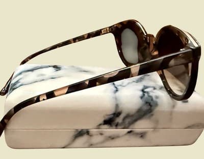 LC Lauren Conrad Tortoise Round Cat Eye Sunglasses w/ Marble Case - Thumbnail 2