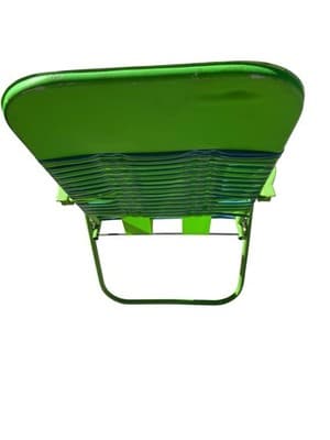Vintage Lawn Chair Vinyl Jelly Strap Green Blue Retro Patio Folding Outdoor - Thumbnail 3