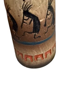 Vintage Southwest Pottery Bells Kokopelli Hand Painted Hanging Pair - Thumbnail 4