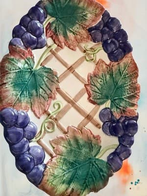 Vintage Fitz and Floyd Serving Banquet Majolica Grape Oval Dish 8 inch - Thumbnail 10