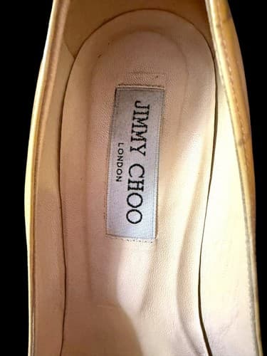 Jimmy Choo Women's Mustard Yellow Patent Leather Platform Pumps - Size 38 ½ - Thumbnail 3