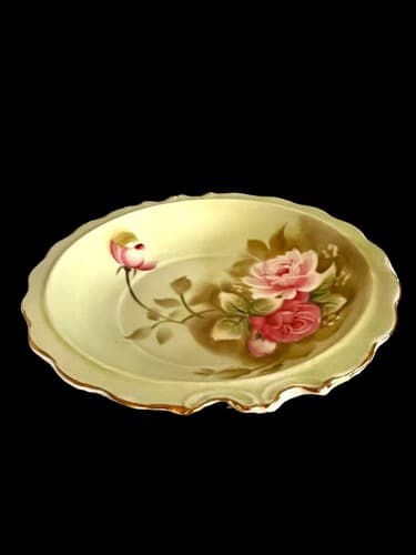 Vintage Lefton Porcelain Floral Pitcher w/ Basin Hand Painted Gold Gilt - Thumbnail 2