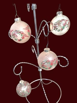 Vintage Rauch Frosted Glass Christmas Ornaments West Germany Set of 4 - Thumbnail 3