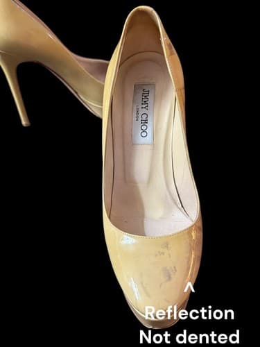 Jimmy Choo Women's Mustard Yellow Patent Leather Platform Pumps - Size 38 ½ - Thumbnail 9