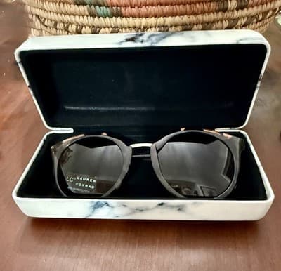 LC Lauren Conrad Tortoise Round Cat Eye Sunglasses w/ Marble Case - Thumbnail 5