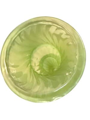 Handblown Green Optic Glass Candlestick Holders Pair Retro Style 9” - Thumbnail 7