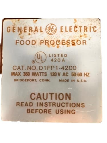 General Electric GE Vintage Food Processor D1FP1 Replacement Pusher ONLY - Thumbnail 4