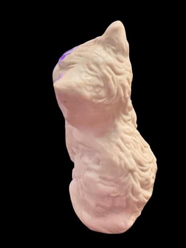 HOMCO Vintage Fluffy White Persian Cat Kitty Figurine With Paw Up #1413 3.5” - Thumbnail 5