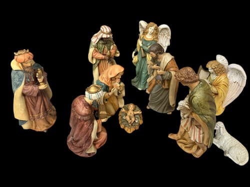 Vintage Amazing 1996 Grandeur Noel Collector Edition 10 Pc Porcelain Nativity
