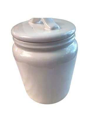 Rae Dunn RICE Canister Artisan Collection White Ceramic Kitchen Storage Jar Lid - Thumbnail 6