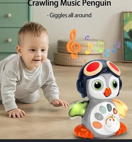 Crawling Music Penguin Toy with Lights and Sounds - Thumbnail 2
