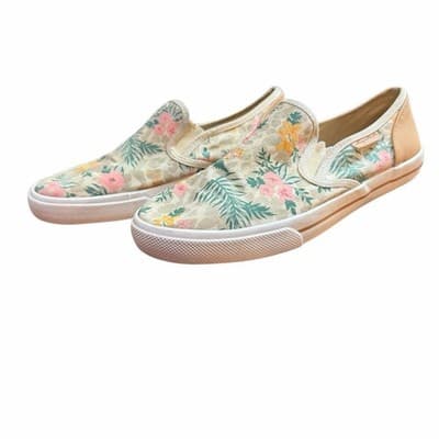 Floral Canvas Slip-On Loafers - Thumbnail 2