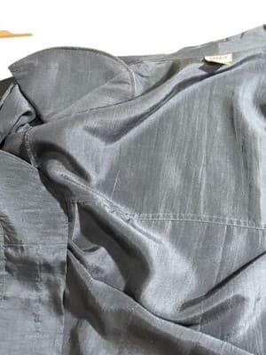Vintage Navy Silk Blazer by Tobbia | Women’s Size 14 | 80s 90s Tailored Jacket - Thumbnail 4
