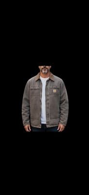 Vintage 90s Carhartt Heavily Distressed Black Quilt Lined Work Jacket - Thumbnail 2