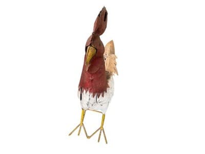 Metal Rooster Garden Art Rustic Farmhouse Yard Decor Outdoor Sculpture - Thumbnail 3