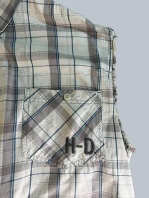 Harley-Davidson Motorcycles Plaid Sleeveless Shirt Vintage Cutoff 2XL H-D Biker - Thumbnail 5