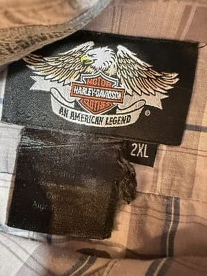Harley-Davidson Motorcycles Plaid Sleeveless Shirt Vintage Cutoff 2XL H-D Biker - Thumbnail 3