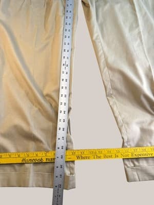 Vintage Pleated Cuffed Khaki Trousers Tan Chino Dress Pants RN 34126 Mens - Thumbnail 5