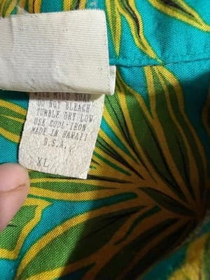 Vintage Royal Creations Aloha Shirt XL Teal Pineapple Print Camp Collar Made in - Thumbnail 4