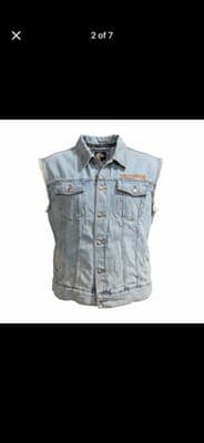 Harley-Davidson Embroidered Denim Vest Bikers Motorcycle Sleeveless 2XL - Thumbnail 2