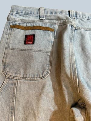 Vintage Wrangler RIGGS DuraShield Denim Carpenter Jeans 40x32 Straight Leg - Thumbnail 8