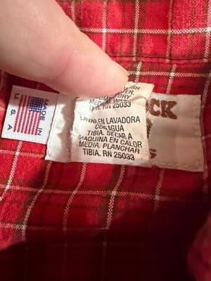 Vintage Ruddock Western Shirt Red Plaid Pearl Snap USA 15-33 - Thumbnail 4