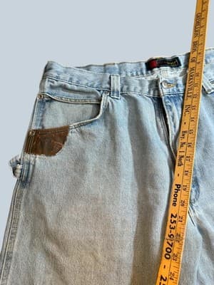 Vintage Wrangler RIGGS DuraShield Denim Carpenter Jeans 40x32 Straight Leg - Thumbnail 11