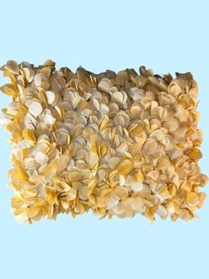 Glam Luxury Gold Champagne Satin Fabric Petal Applique Throw Pillow Accent Decor