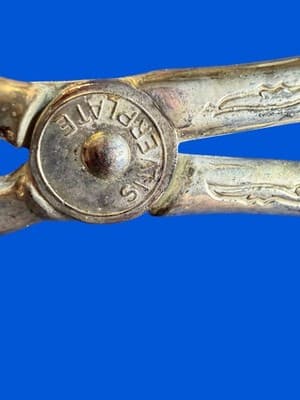 Vintage Silver Plated Ornate Scissor Salad Tongs - Thumbnail 7