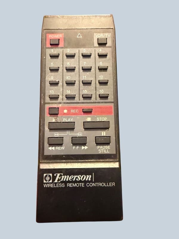 Vintage Emerson 70-2054 VCR Remote Control for VCR872 and VCR754
