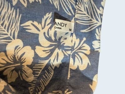 COOFANDY Men's Blue Hibiscus Floral Hawaiian Short Sleeve M - Thumbnail 4