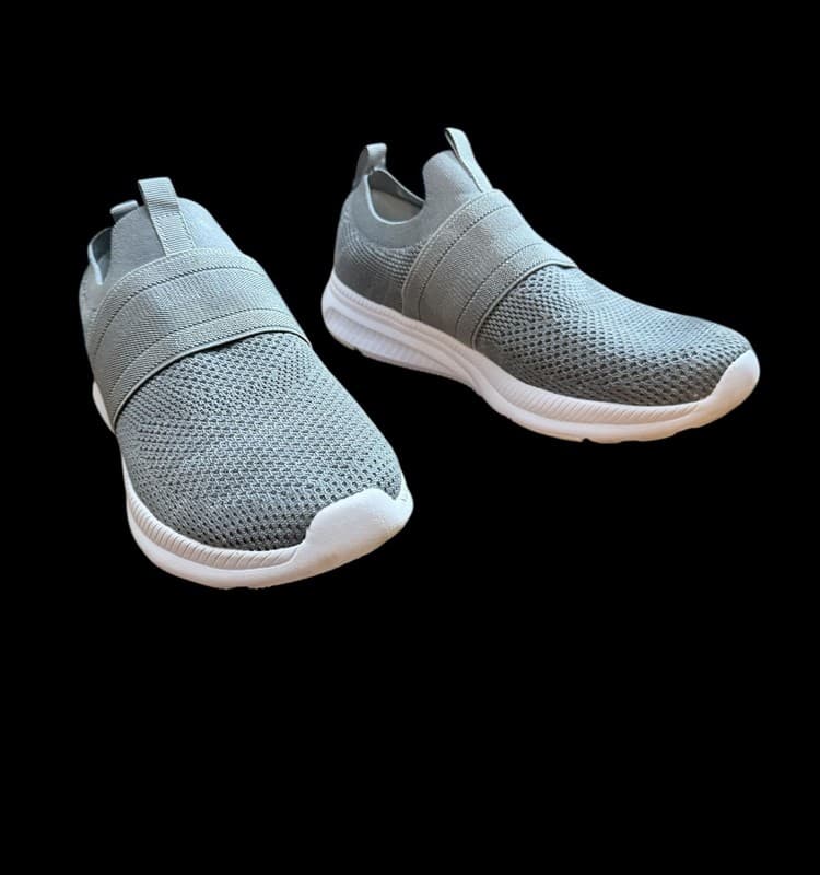Athletic Works Men's Banded Jogger Slip-On Sneakers Grey 9 1/2 W