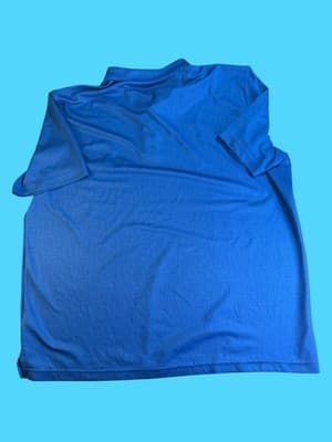 Greg Norman PlayDry Mens XXL Golf Polo Shirt Blue Moisture Wicking Shark Logo - Thumbnail 2