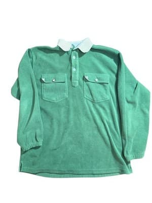 Vintage Orvis Fleece Rugby Pullover Green Men’s Medium Outdoor Sweater