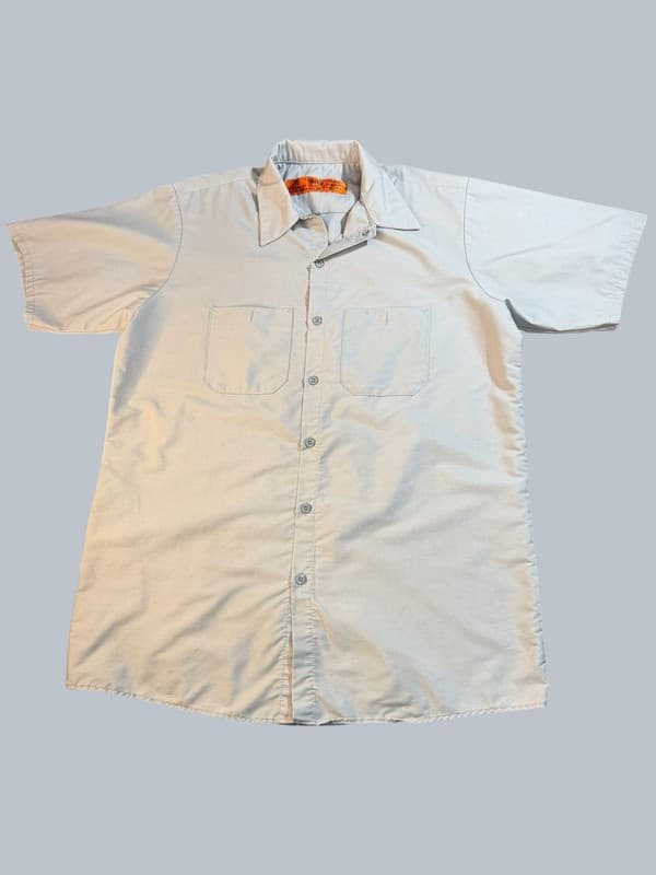Red Kap SP24 Men's Short Sleeve Industrial Work Shirt, Light Grey