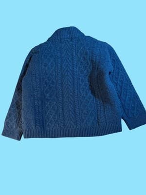 Vintage Aran Crafts Ireland Women's L Cable Knit Merino Wool Half Zip Sweater Te - Thumbnail 5