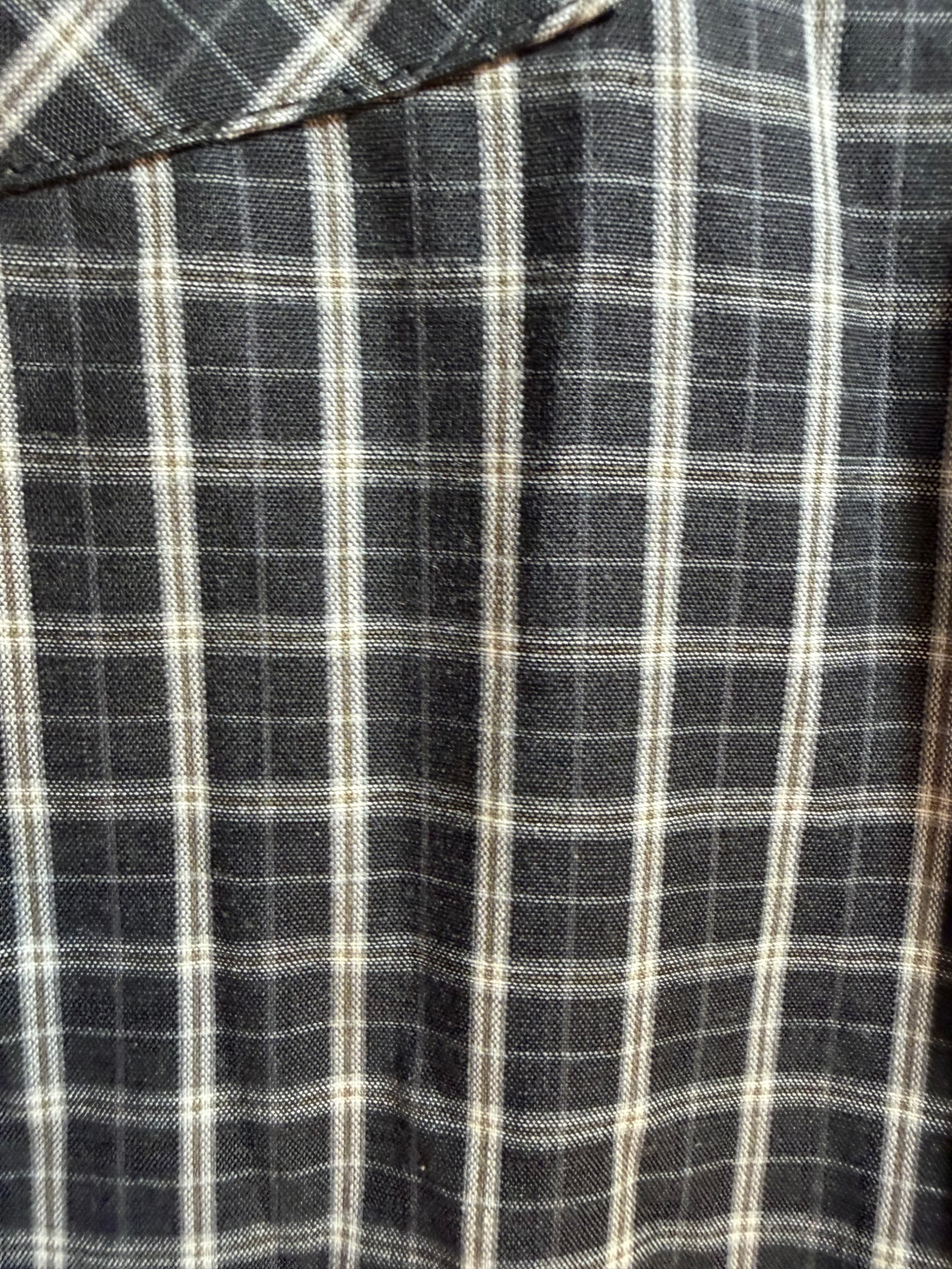 Plains Western Wear Plaid Pearl Snap LS Shirt Mens Sz XL Charcoal - Thumbnail 5