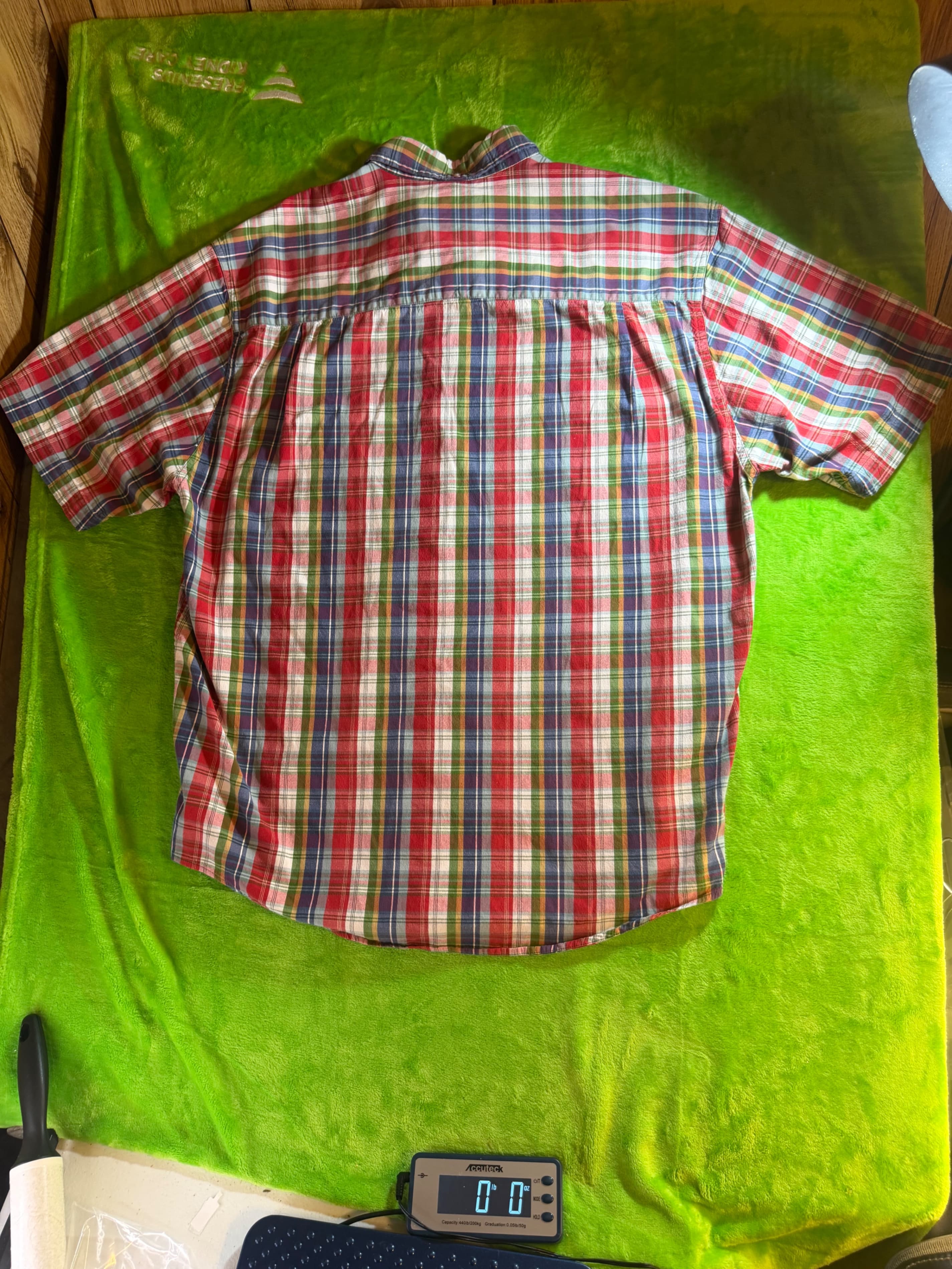 Vtg Eddie Bauer Madras Plaid SS Button Down Shirt Mens Sz M Red - Thumbnail 2