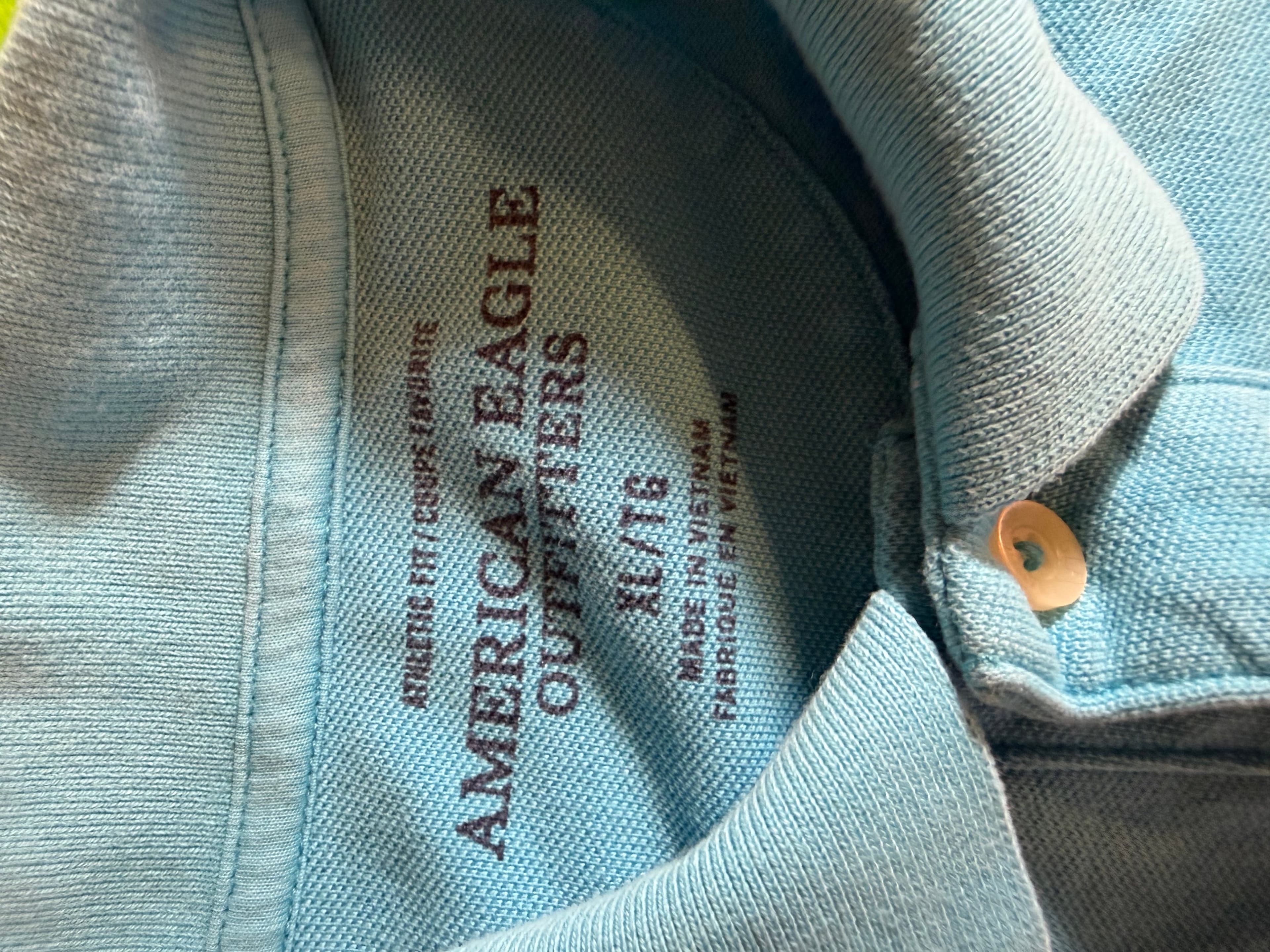 American Eagle Outfitters Athletic Fit Pique Polo Mens Sz XL Blue - Thumbnail 3