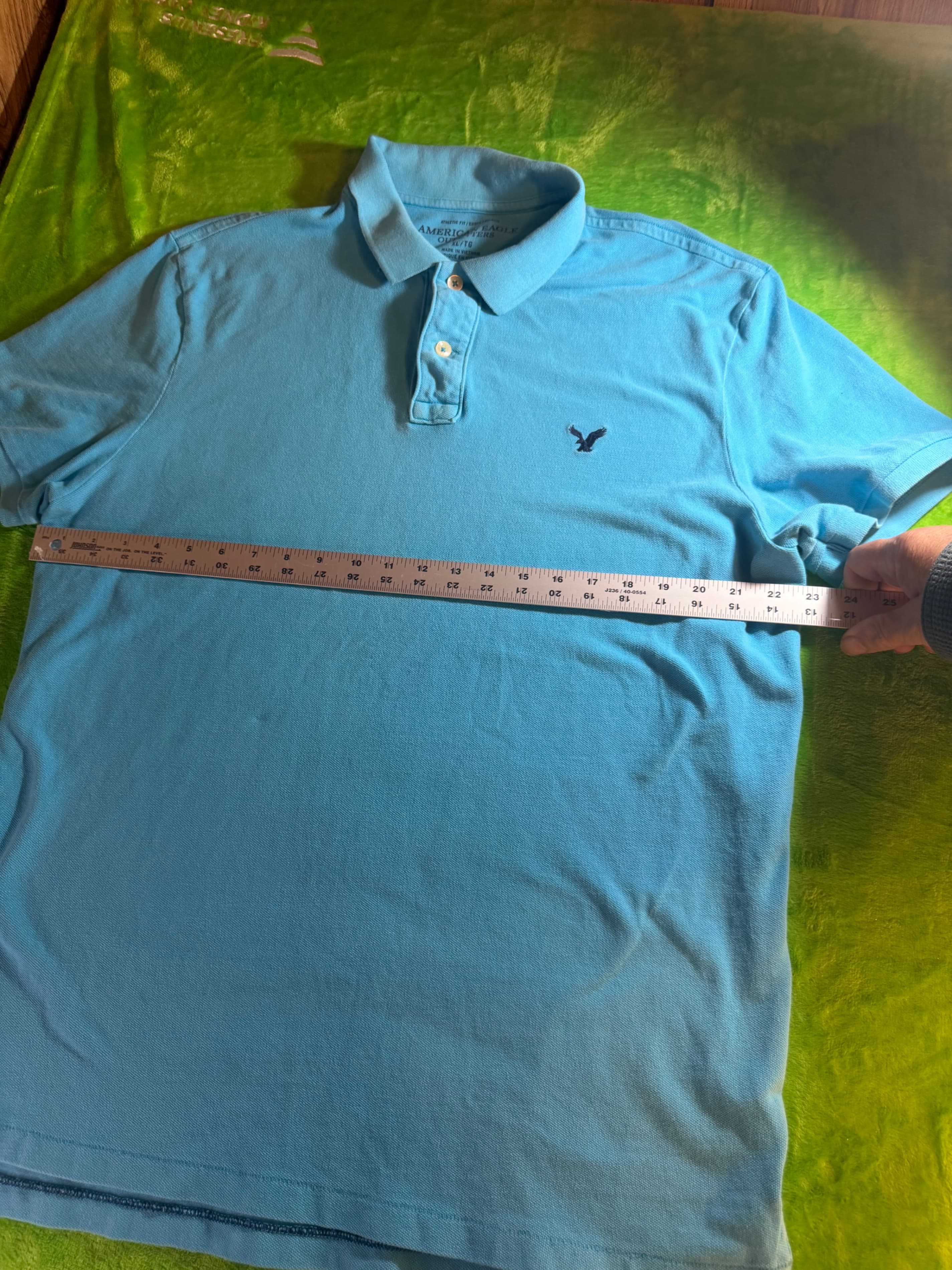 American Eagle Outfitters Athletic Fit Pique Polo Mens Sz XL Blue - Thumbnail 6
