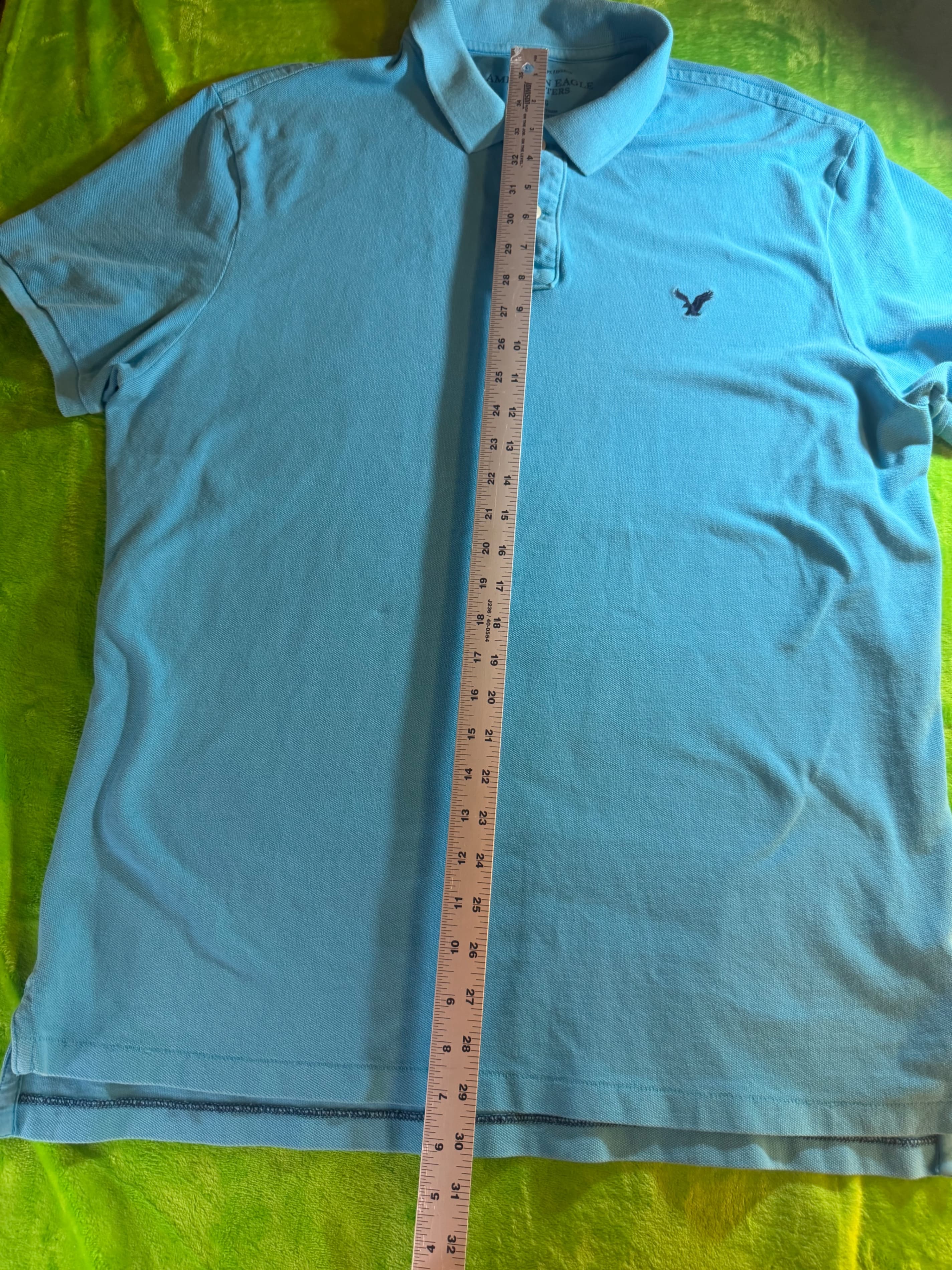 American Eagle Outfitters Athletic Fit Pique Polo Mens Sz XL Blue - Thumbnail 7