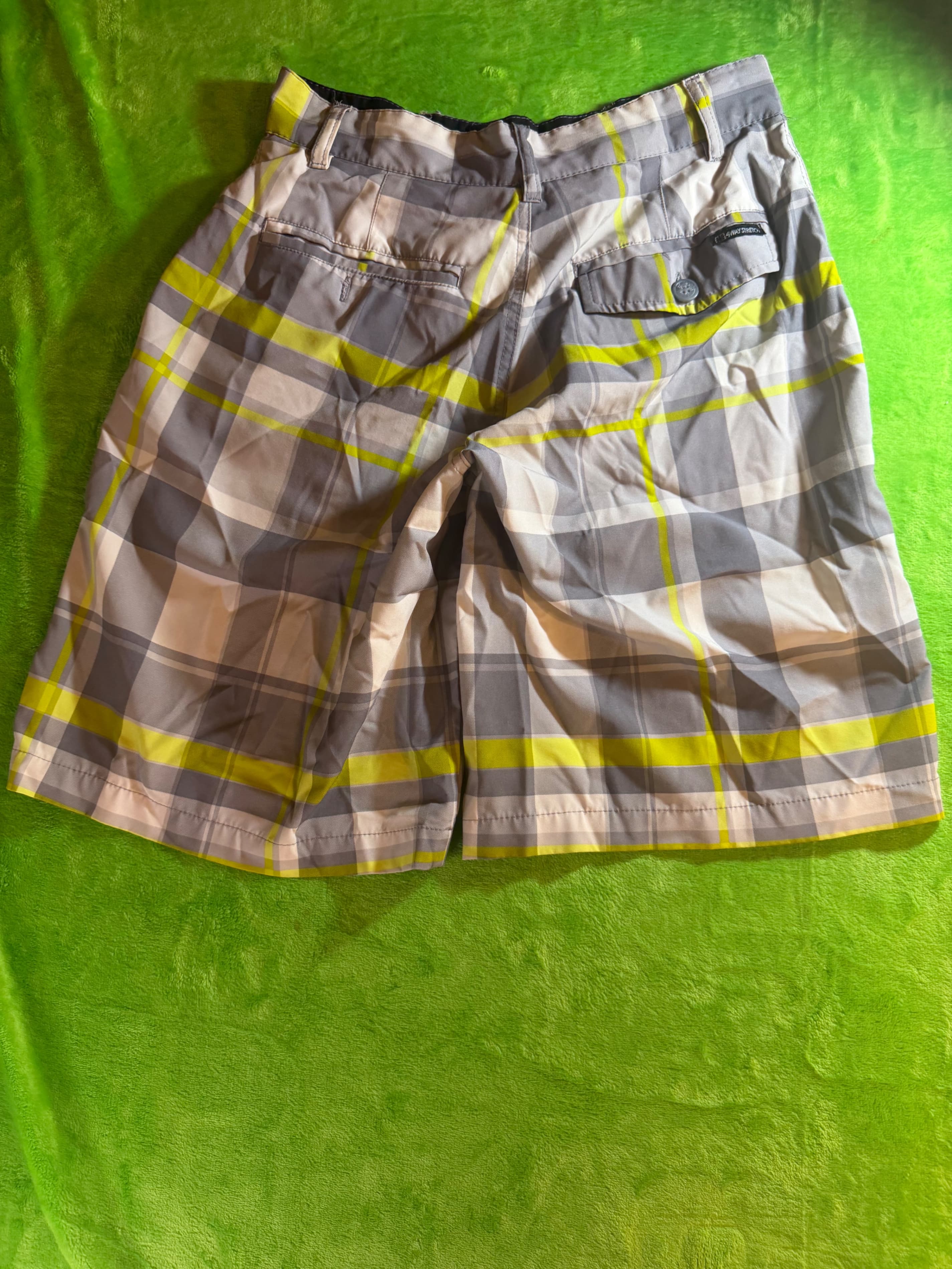 OP Ocean Pacific OpFlex 4-Way Stretch Plaid Shorts Mens Sz 28 - Thumbnail 2