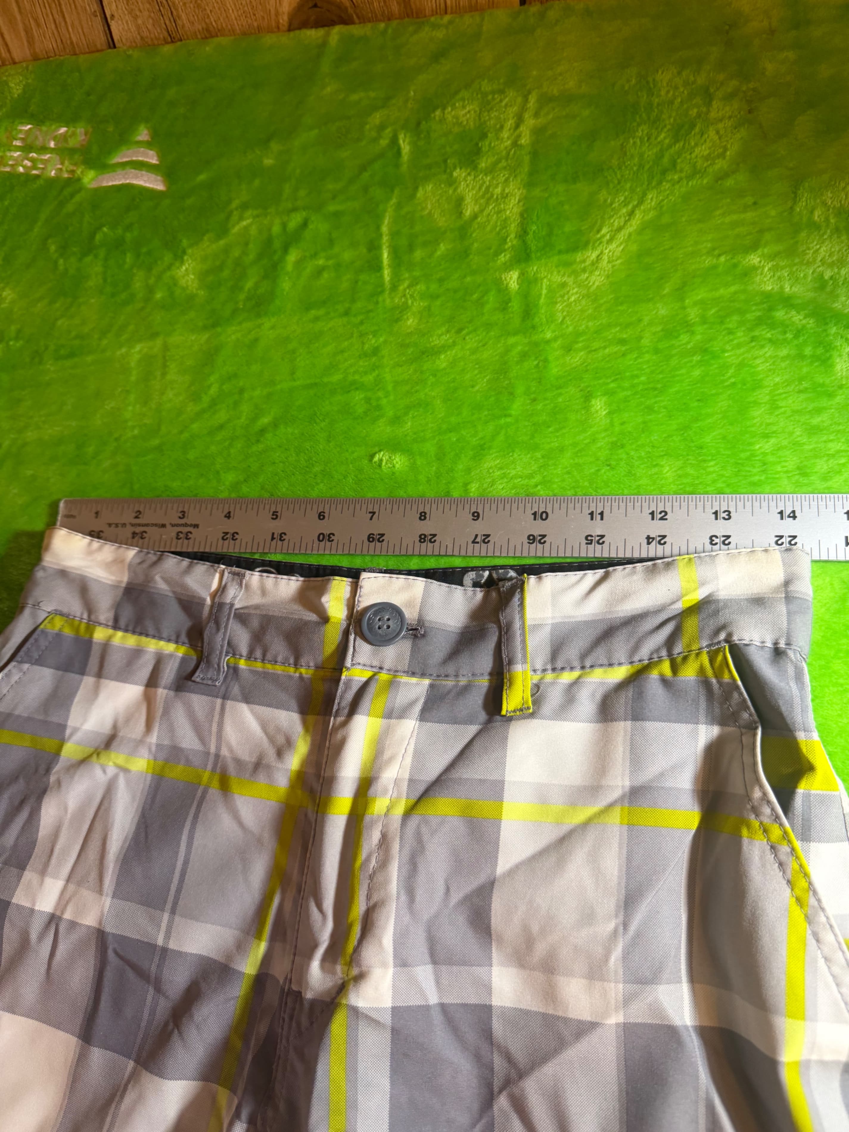 OP Ocean Pacific OpFlex 4-Way Stretch Plaid Shorts Mens Sz 28 - Thumbnail 4