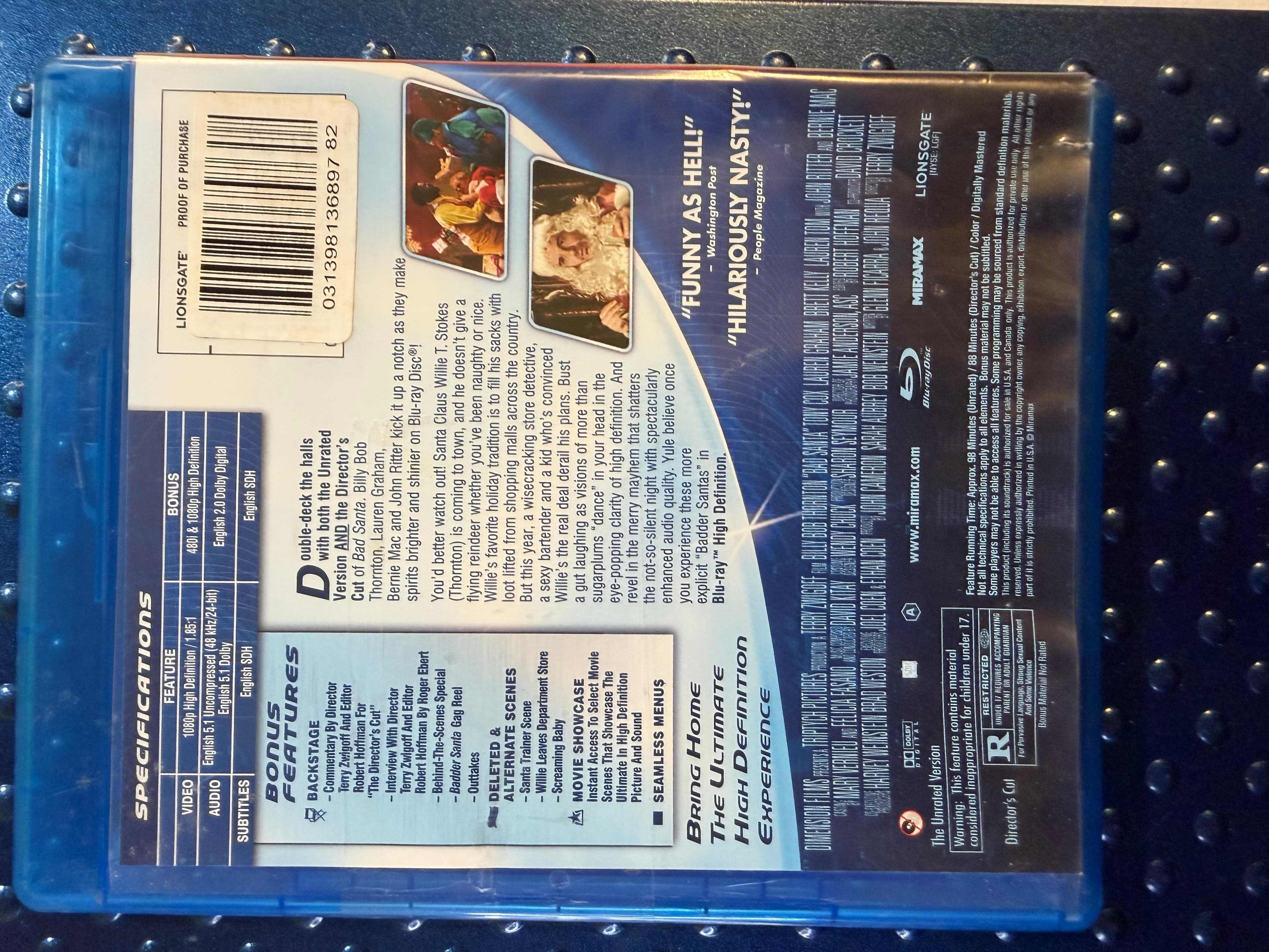 New Bad Santa Blu-ray Unrated & Director's Cut Billy Bob Thornton Bernie Mac - Thumbnail 2