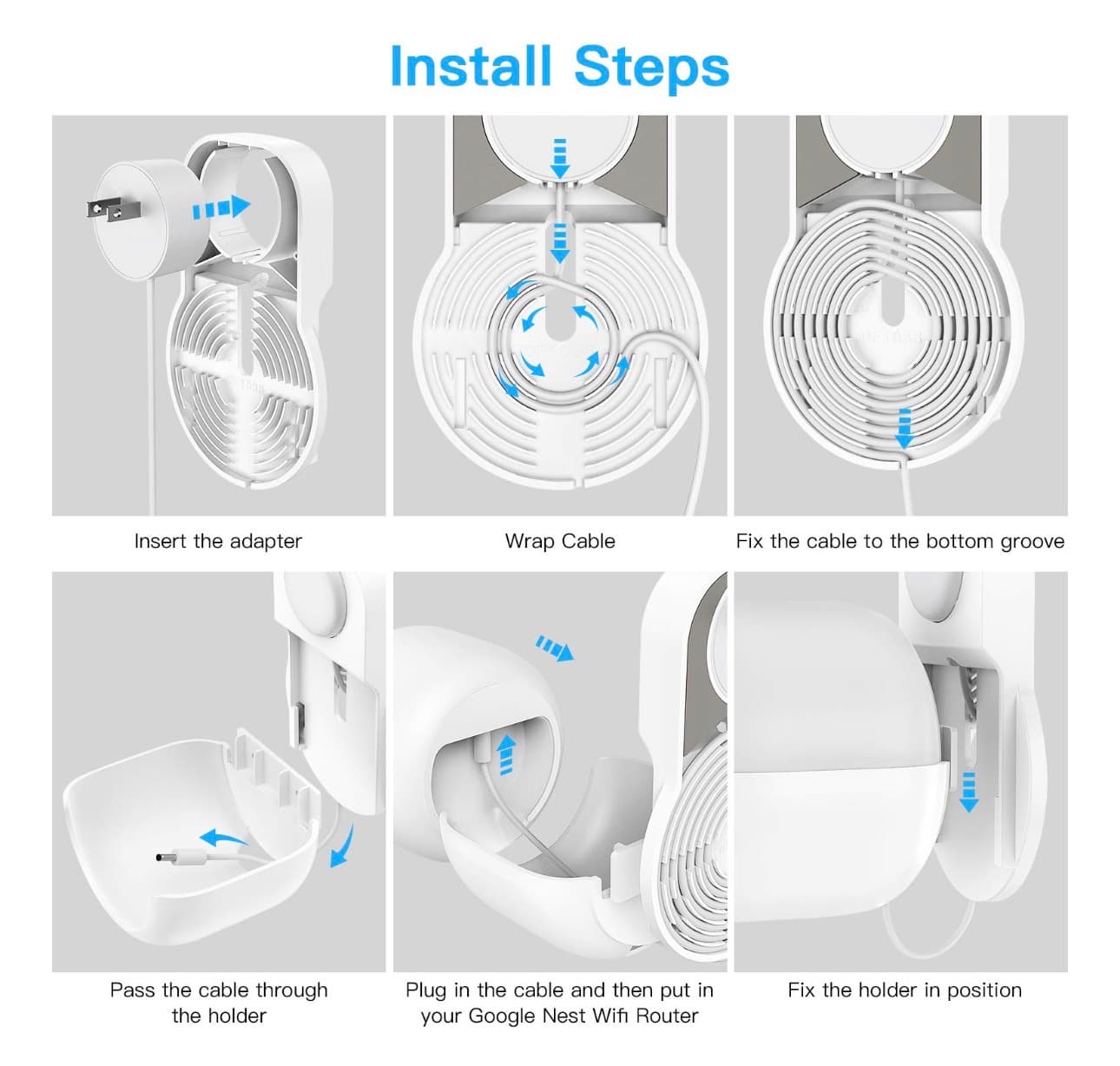 Smart Home Outlet Wall Mount Only for Google Nest WiFi Router(2nd Generation) - Easy Installation and No Cord Clutter Holder Bracket for Google 4x4 AC2200 Nest Mesh Wi-Fi Router (3-Pack) - Thumbnail 4