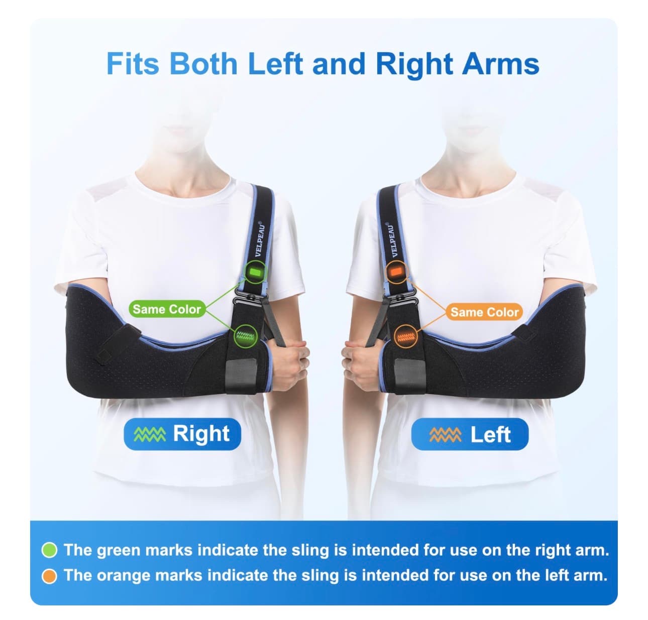 Velpeau Arm Sling Shoulder Immobilizer for Left or Right Arm - Comfort type, Small: Bust 24″-29.5″ - Thumbnail 6