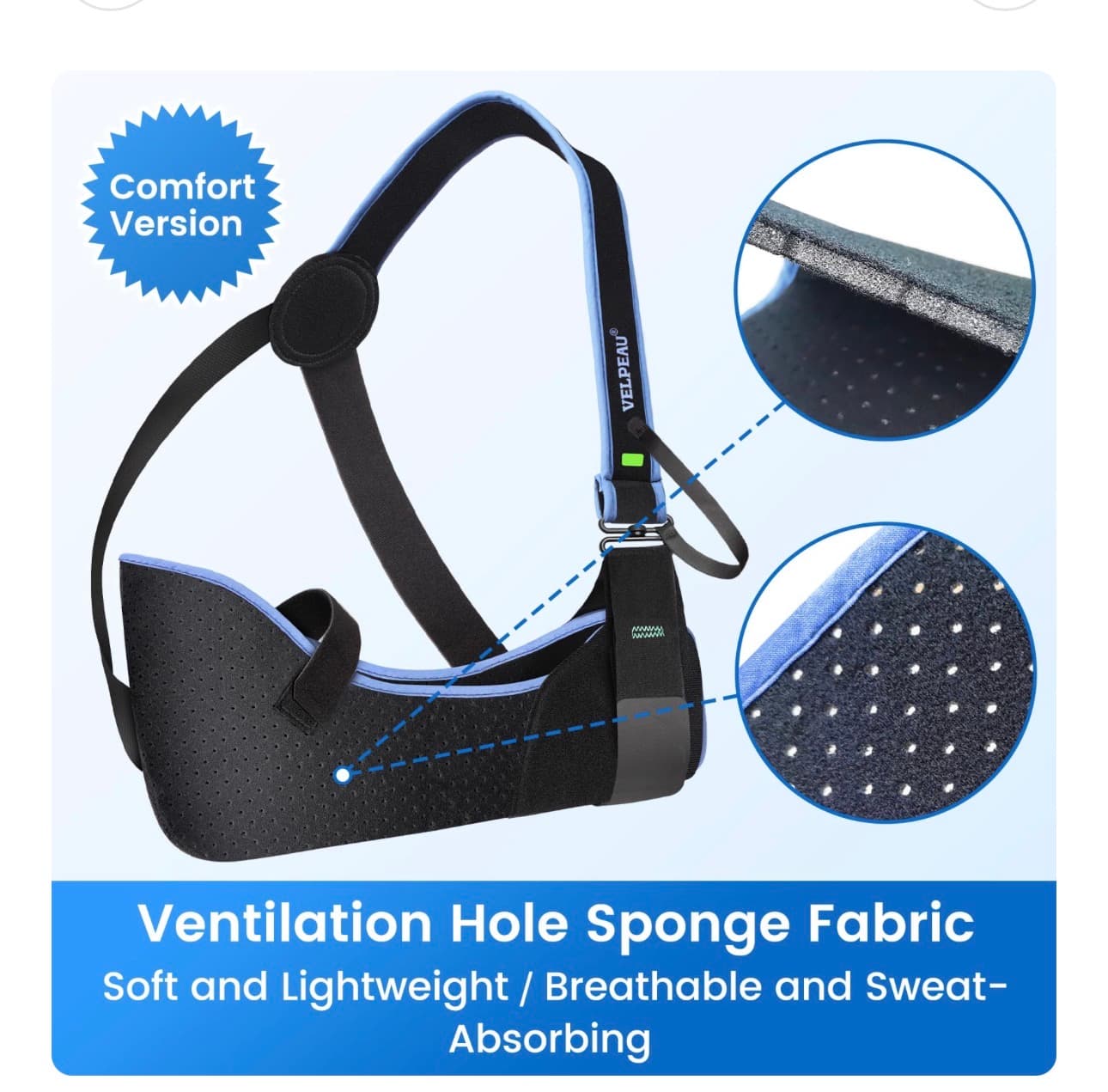Velpeau Arm Sling Shoulder Immobilizer for Left or Right Arm - Comfort type, Small: Bust 24″-29.5″ - Thumbnail 5
