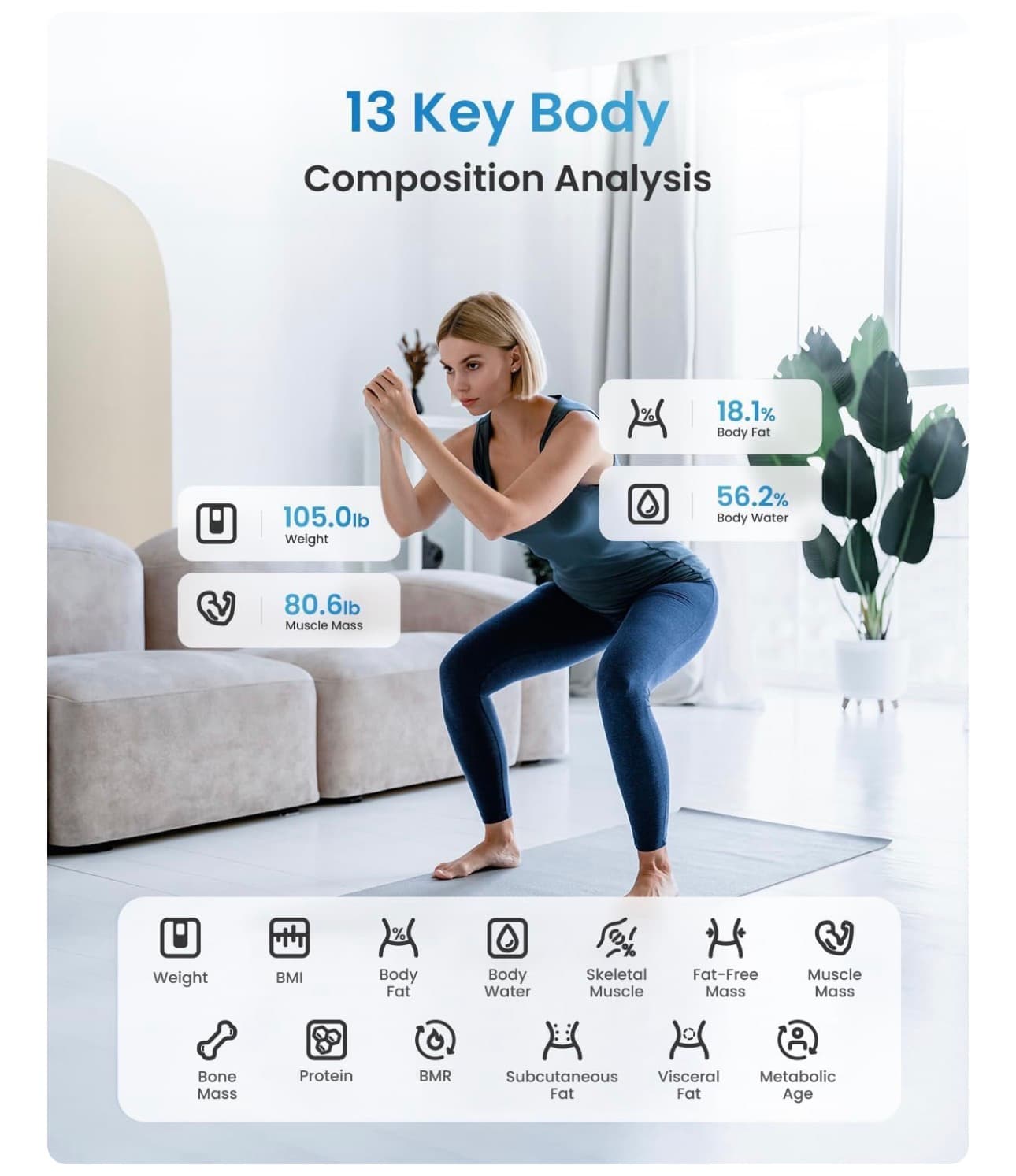 RENPHO Smart Scale for Body Weight, FSA&HSA Eligible, Digital Bathroom Scale BMI Weighing Bluetooth Body Fat Scale, Body Composition Monitor Health Analyzer with Smartphone App, 400 lbs - Elis 1 - Thumbnail 4