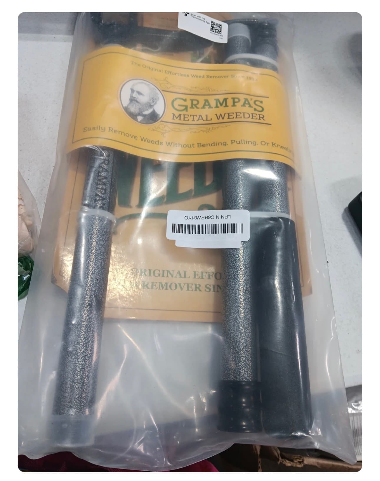 Grampa's Metal Weeder - Stand Up Weed Puller Tool with Steel Long Handle - Made with All Steel Handle & 4-Claw Steel Head - Easily Remove Weeds Without Bending, Pulling, or Kneeling (Black) - Thumbnail 2