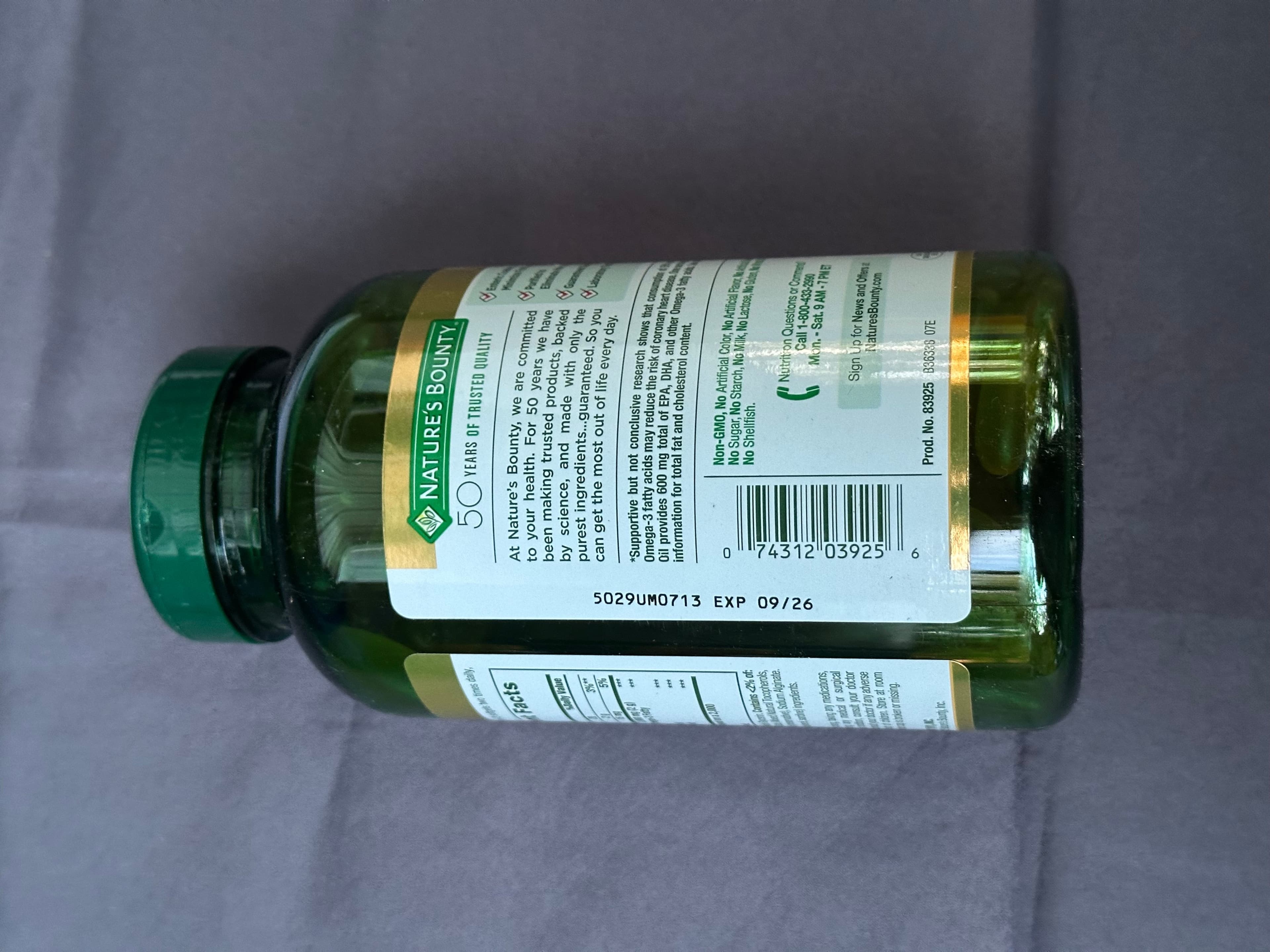 Nature's Bounty Fish Oil Heart Health 1200mg 360mg Omega-3 200 Softgels - Thumbnail 3